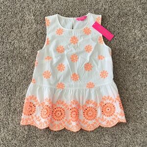 Lilly Pulitzer White and Orange Sleeveless Top